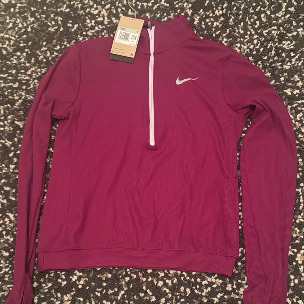 Nike Women's Maroon Quarter-Zip Sweatshirt
